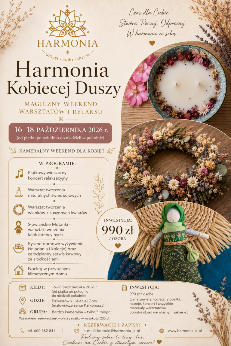 Harmonia Kobiecej Duszy – magiczny weekend warsztatów i relaksu